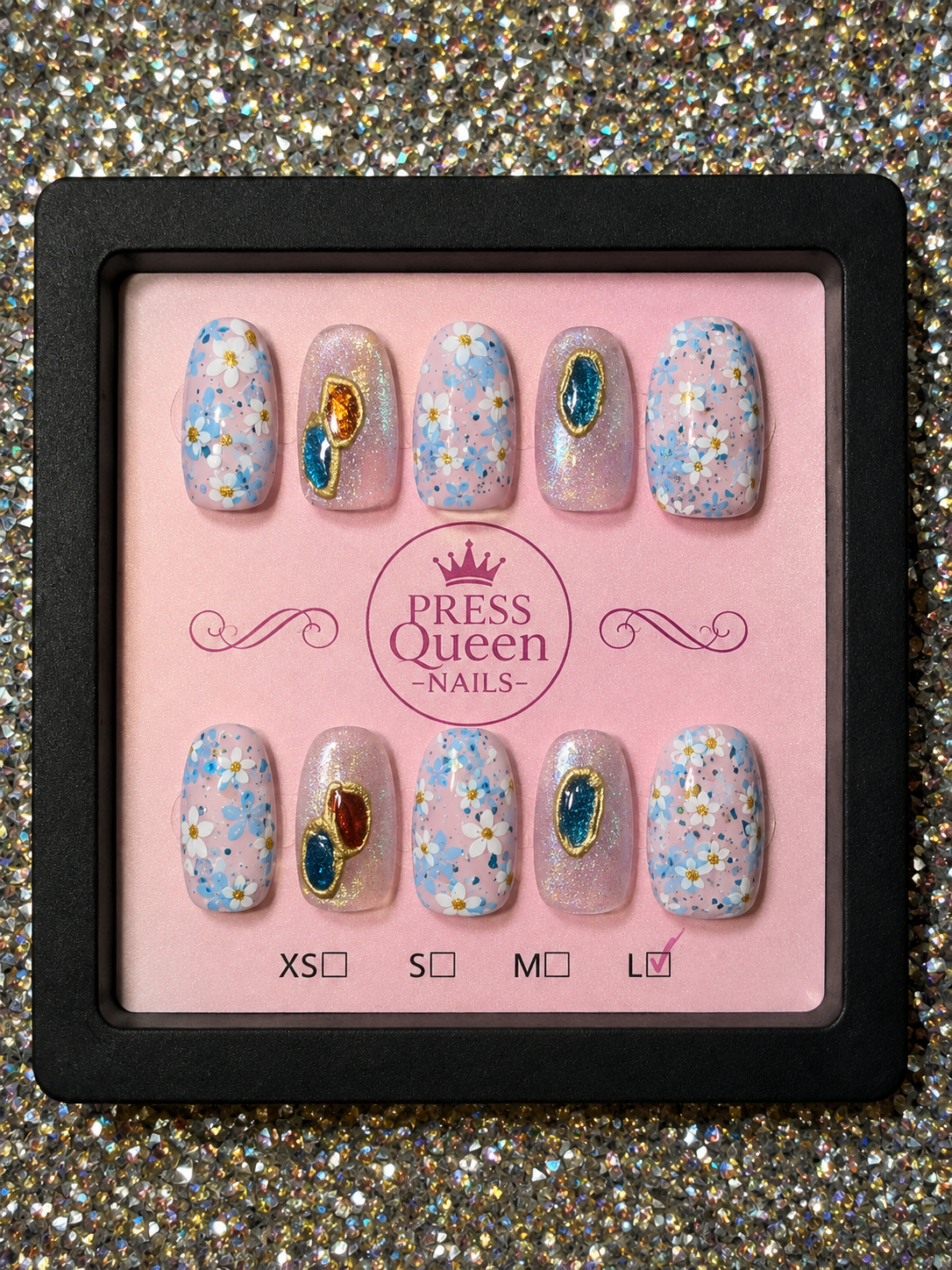 Garden Jewels | Floral Gem Press-On Nails