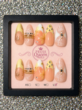 Golden Lace | Nude, Ivory & Yellow Luxury Press-On Nails
