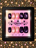 Cosmic Queen | Purple Galaxy & Pink Star Press-On Nails