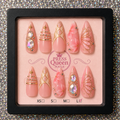 Royal Blush Butterfly | Luxury Pink & Gold Stiletto Press-On Nails