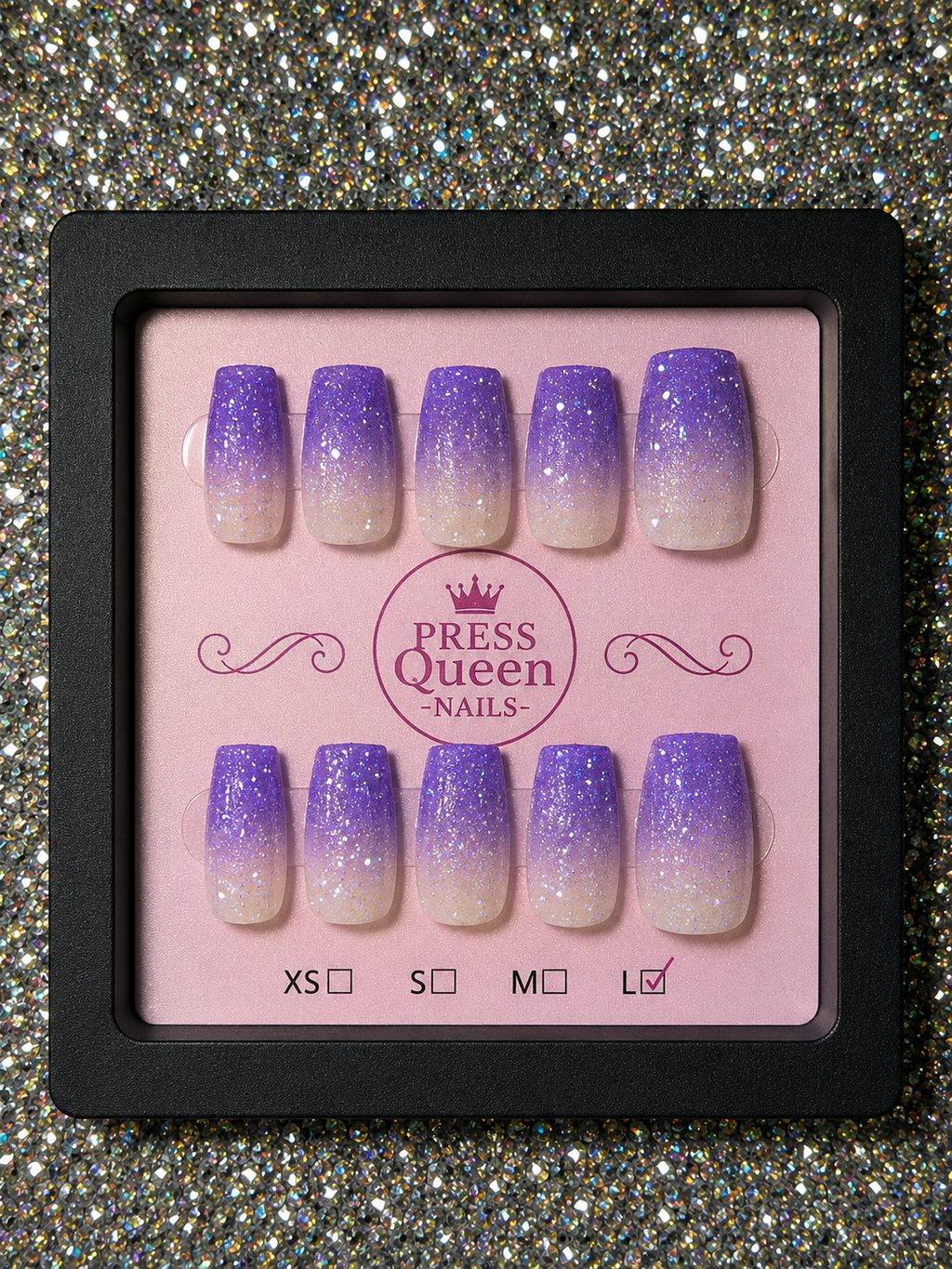 Purple Stardust | Glitter Ombré Press-On Nails