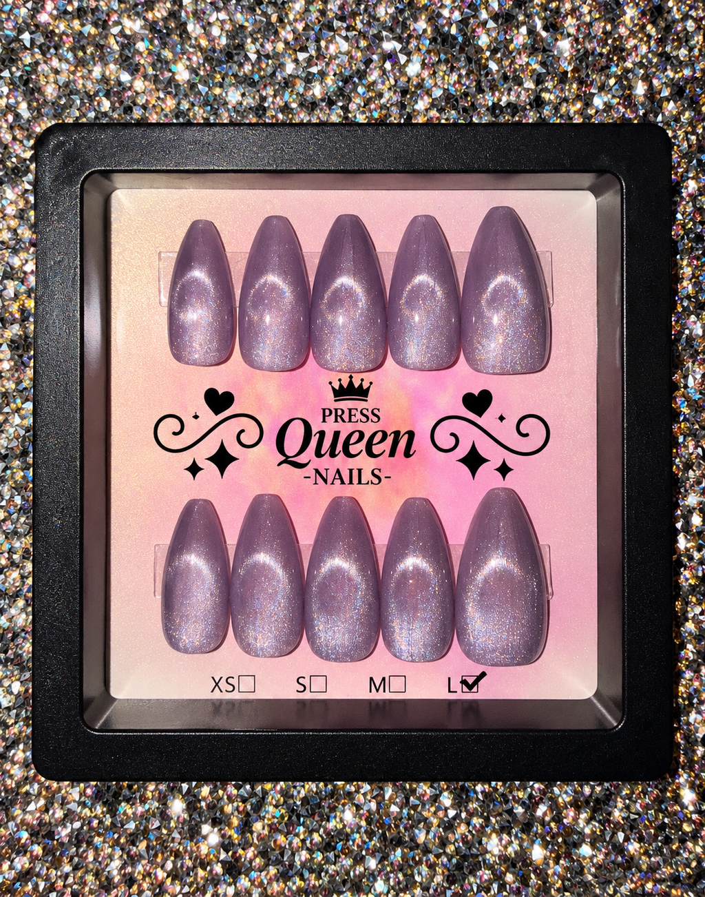 Lavender Halo | Shimmer Cat-Eye Press-On Nails