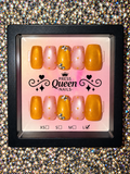 Golden Blush | Gold & Blush Pink Jeweled Press-On Nails