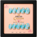 Caribbean Gold | Aqua Marble & Gold Foil Press-On Nails