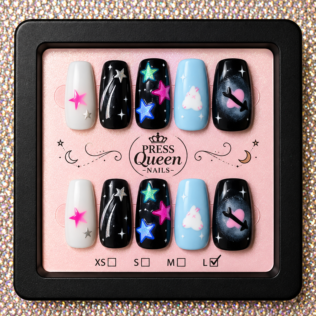 Cosmic Queen | Galaxy Star Press-On Nails