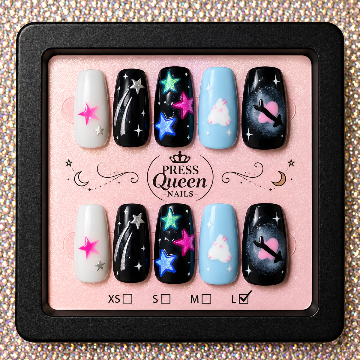 Cosmic Queen | Galaxy Star Press-On Nails