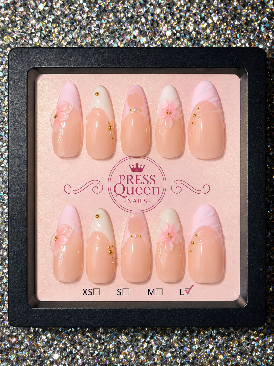 Blushing Grace | Soft Pink Floral Luxury Press-On Nails
