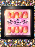 Sunset Glow | Coral & Golden Yellow Ombré Press-On Nails