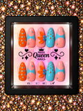 Tropical Pop | Orange, Aqua & Pink 3D Accent Press-On Nails