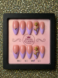 Lavender Love | Gold Rose French Tip Press-On Nails