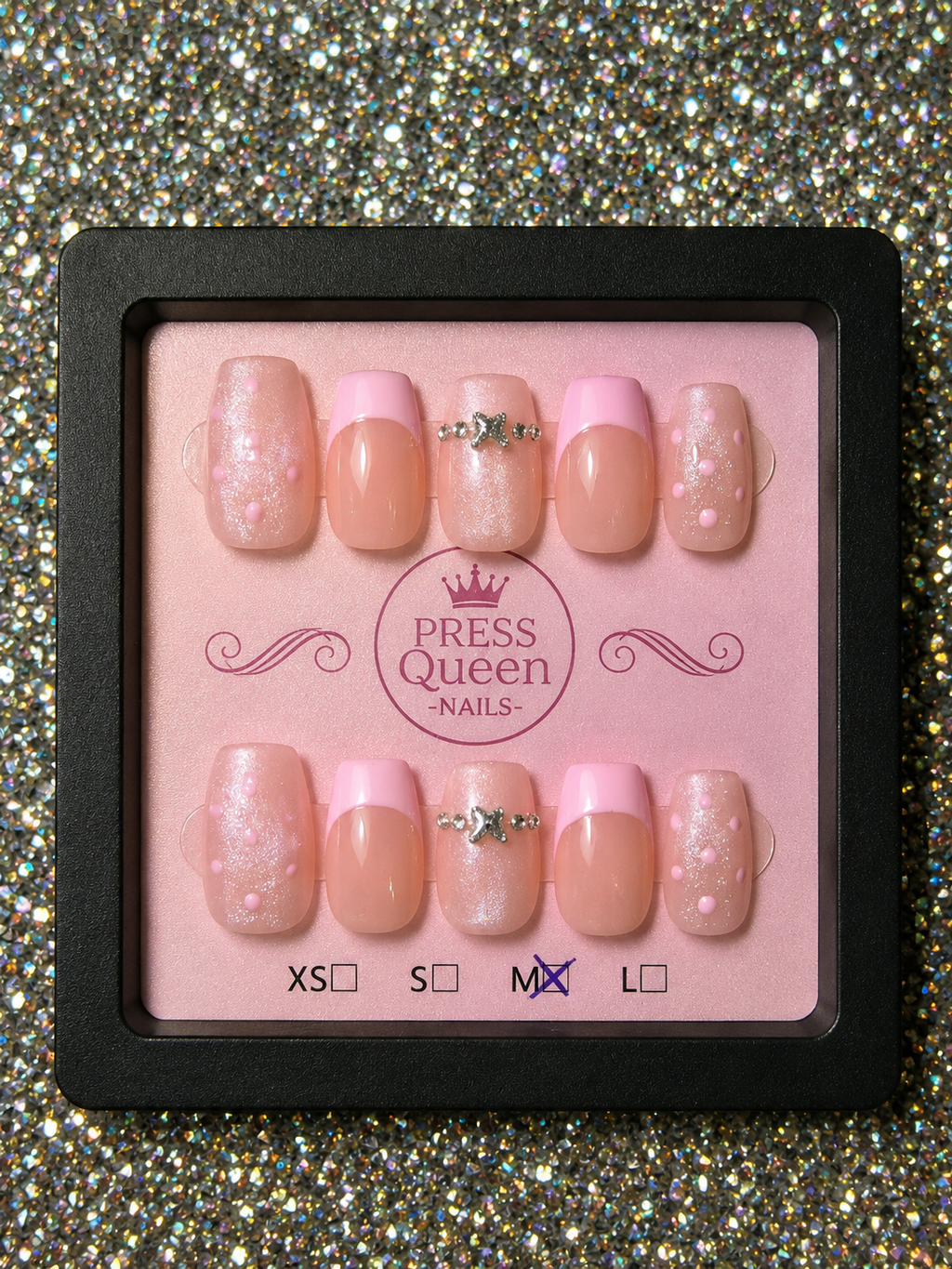 Pink Stardust | Shimmer French Press-On Nails