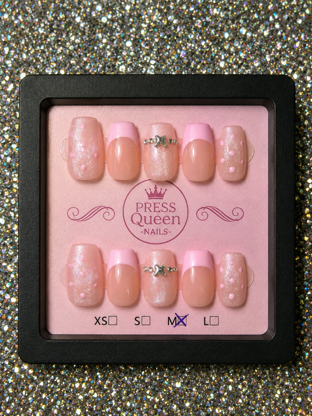 Pink Stardust | Shimmer French Press-On Nails