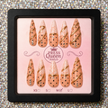 Champagne Lace | Nude, Gold & Lace Stiletto Press-On Nails