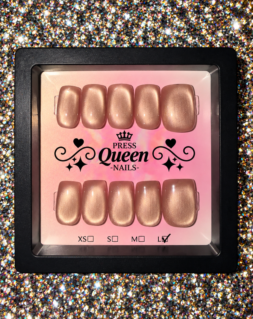 Champagne Glow | Shimmer Press-On Nails
