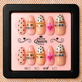 Polka Dot Princess | Nude, Black & Gold Press-On Nails
