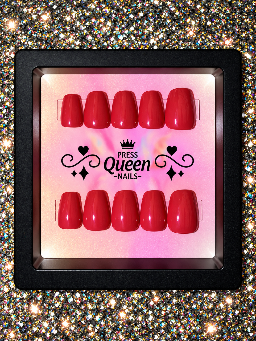 Red Queen | Classic Glossy Red Short Press-On Nails