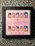 Blue Cheetah Glow | Shimmer Leopard Press-On Nails