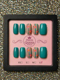 Tropical Teal | Floral Press-On Nails