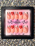 Scarlet Blossom | Red Floral Nude Press-On Nails