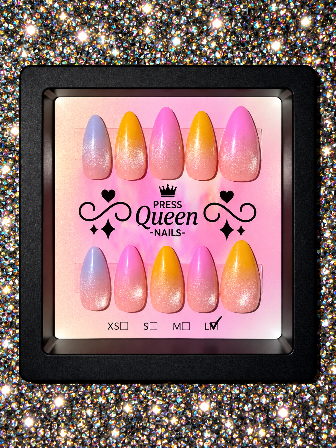 Sunset Sorbet | Colorful Ombré Glitter Press-On Nails