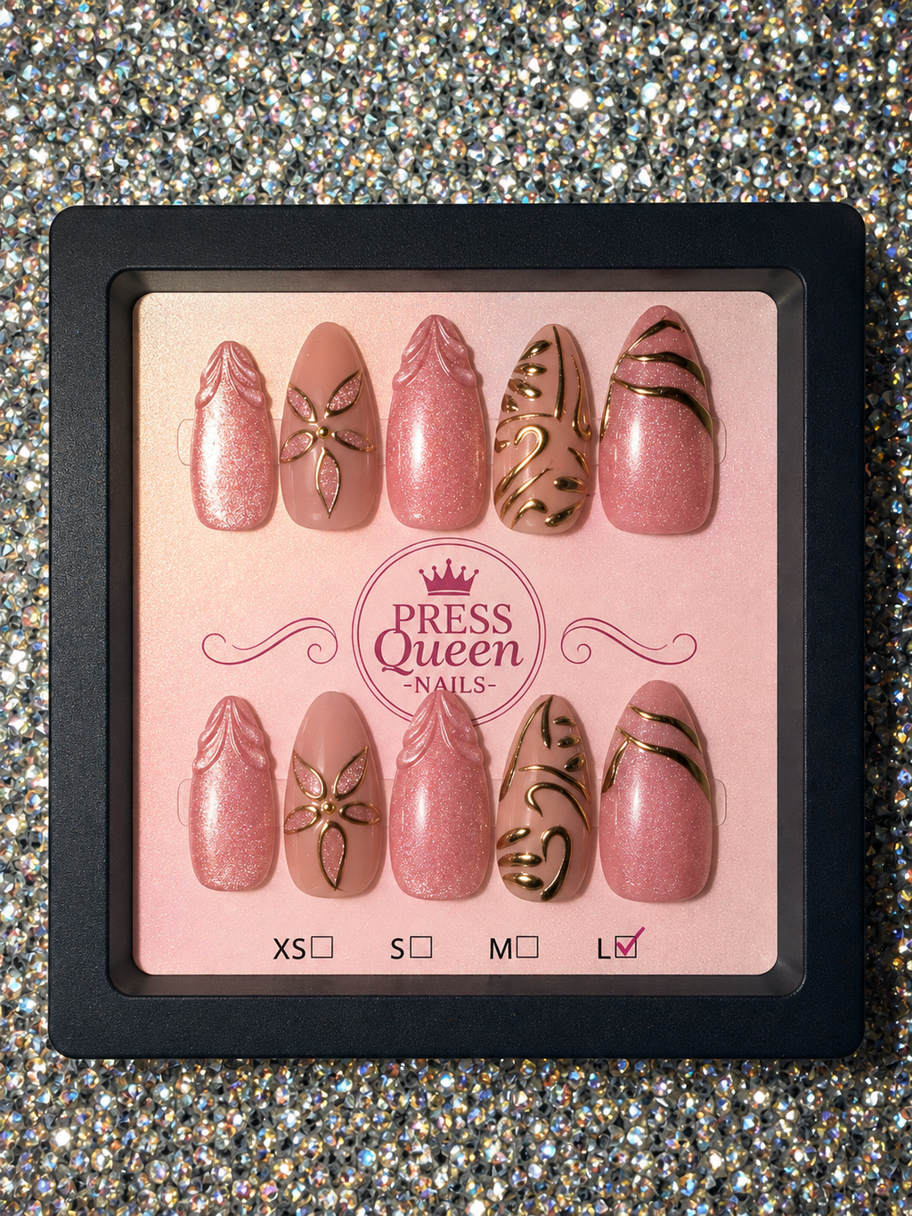 Rose Gold Royalty | Pink & Gold Luxury Press-On Nails