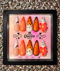 Autumn Bloom | Orange Floral 3D Press-On Nails