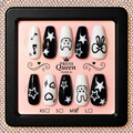 Midnight Doodle | Black & White Graphic Press-On Nails