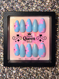 Bluebell Beauty | Baby Blue & Pink Floral Press-On Nails