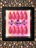 Pink Diamond | Hot Pink Glitter Press-On Nails
