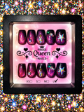 Cosmic Queen | Purple Galaxy Rhinestone Press-On Nails