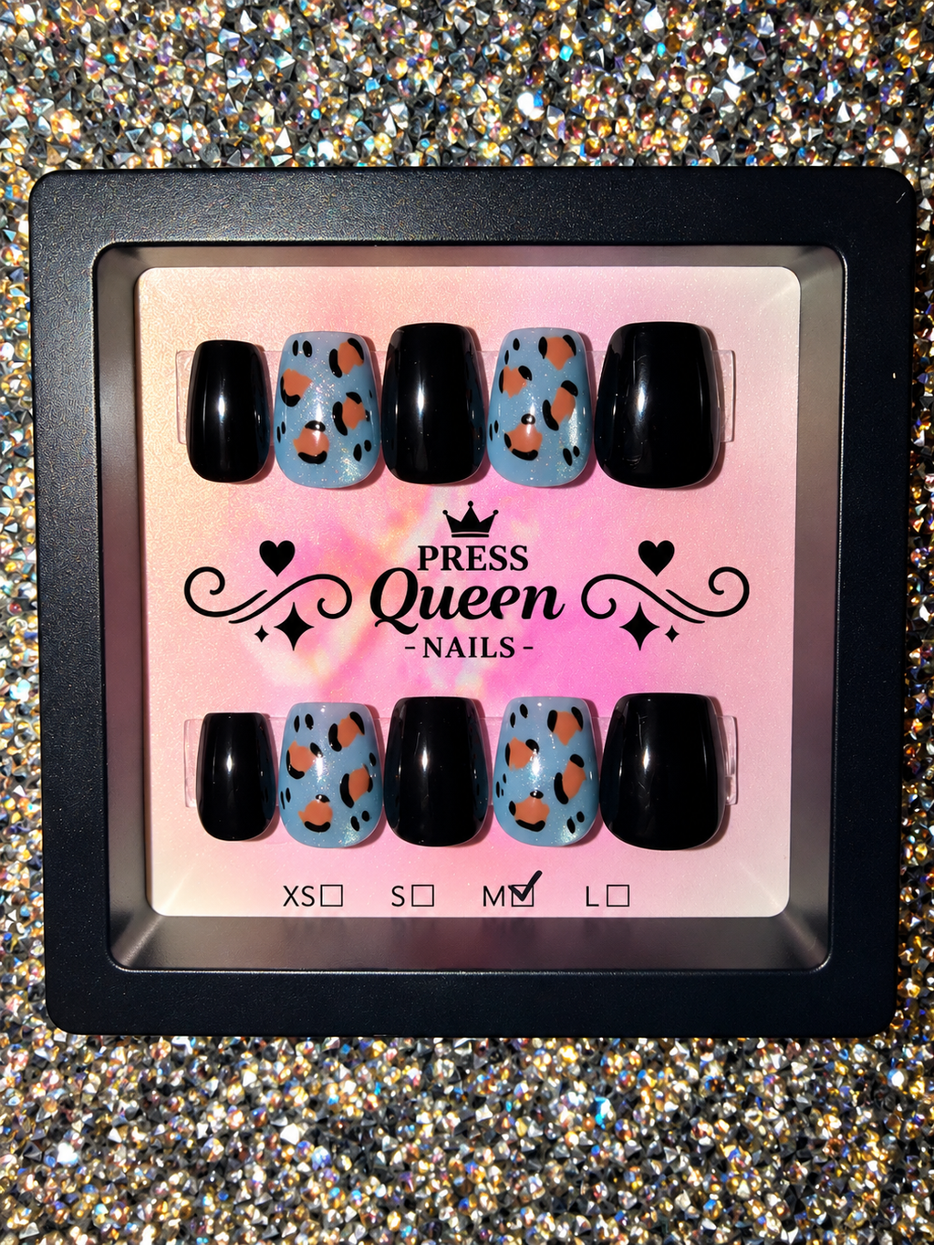 Wild Blue | Black & Blue Leopard Press-On Nails