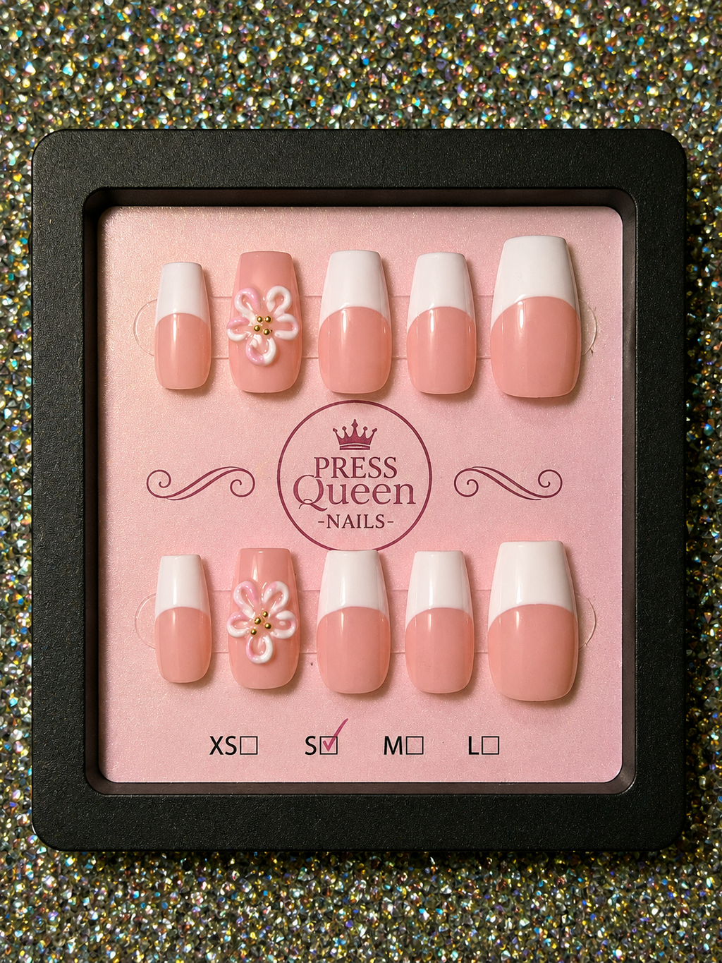 Blushing Daisy | Pink French Floral Press-On Nails