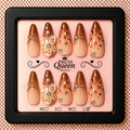 Caramel Wildflower | Leopard Floral Press-On Nails
