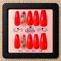 Scarlet Bloom | Red Floral Press-On Nails