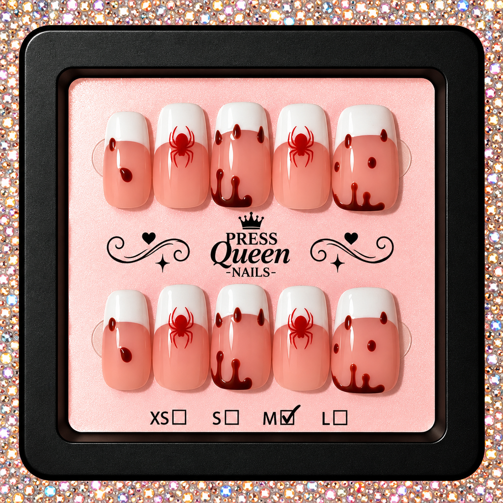Crimson Web | Bloody Spider Halloween Press-On Nails