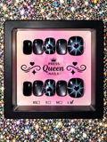 Midnight Love | Black Glitter Heart Press-On Nails