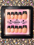 Polka Dot Princess | Black & Nude French Press-On Nails