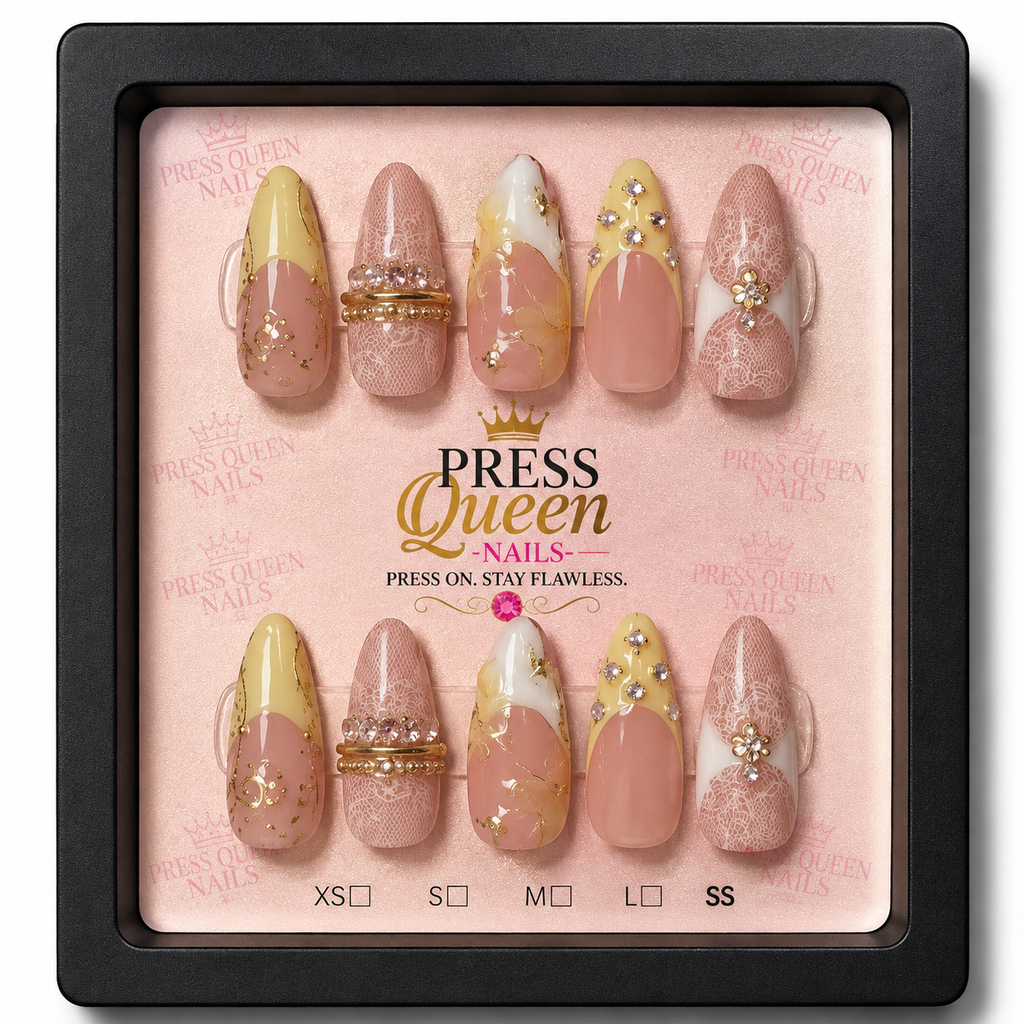 Champagne & Lace – Press-On Nail Set
