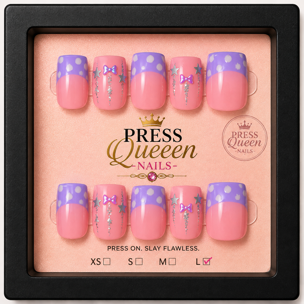 Pretty in Purple | Pink & Lavender Bow Press-On Nails
