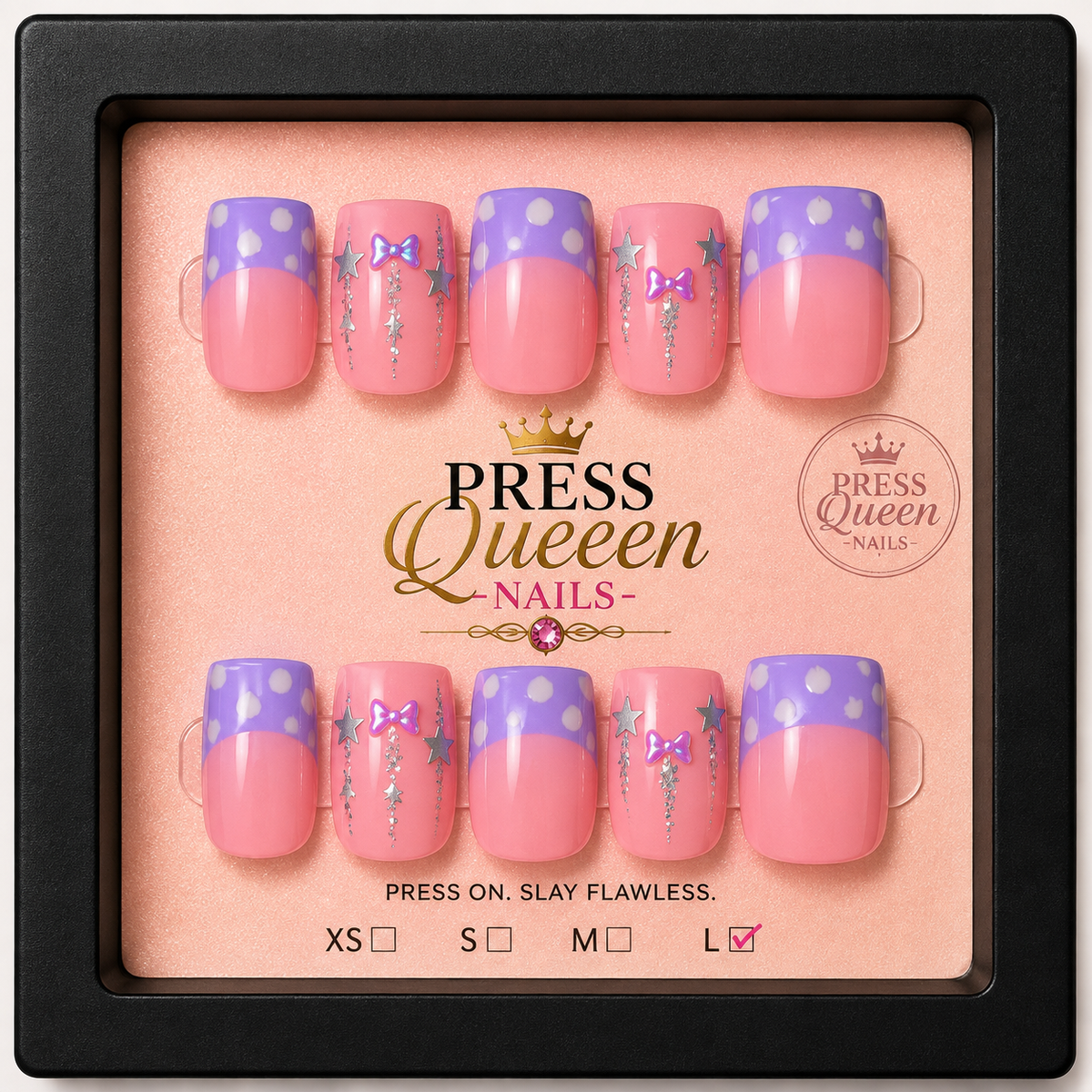 Pretty in Purple | Pink & Lavender Bow Press-On Nails