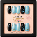 Midnight Wishes | Black & Baby Blue Star Press-On Nails