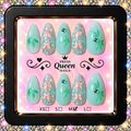 Enchanted Garden | Mint Green Glitter Floral Press-On Nails