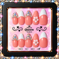 Coral Crown | Rhinestone French Tip Press-On Nails