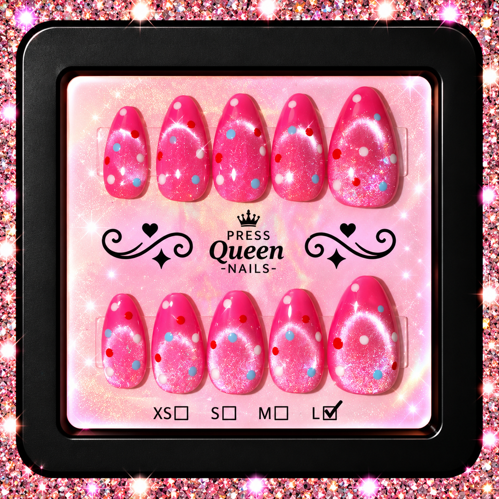 Pink Confetti Pop | Hot Pink Sparkle Press-On Nails