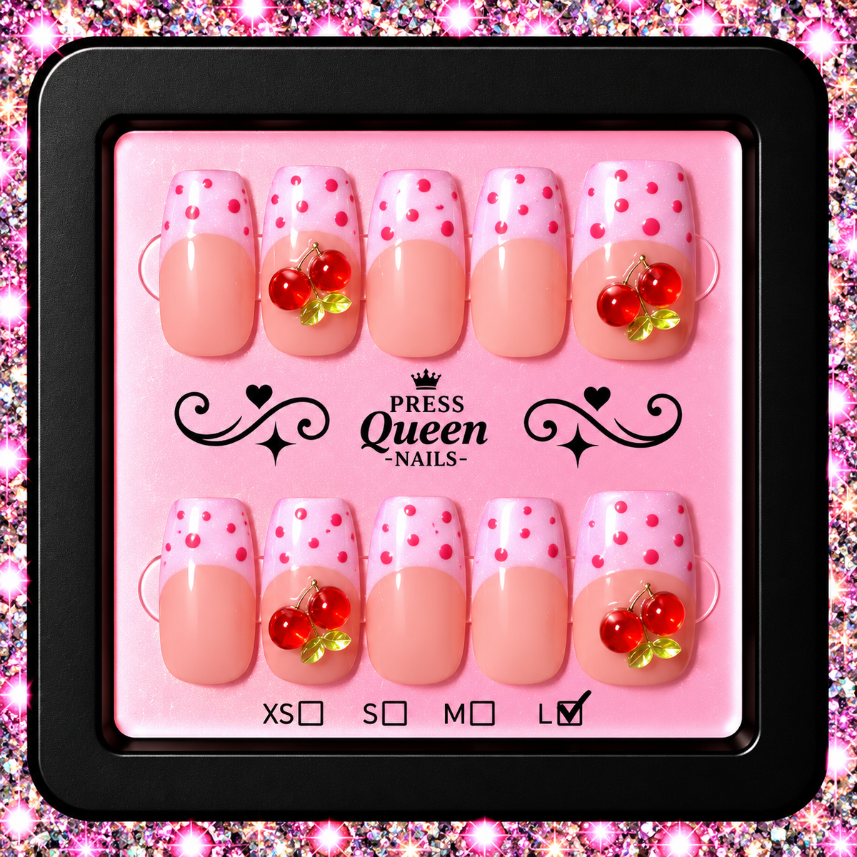Cherry Sweetheart | Pink French Cherry Press-On Nails
