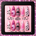 Queen of Hearts | Pink & Black Heart Press-On Nails