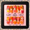 Tropical Bloom | Orange Floral 3D Press-On Nails